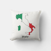 イタリアの地図にイタリア国旗をデザインしたコレクション クッション (正面)