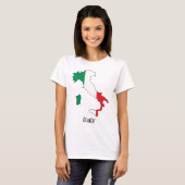 イタリアの地図にイタリア国旗をデザインしたコレクション Tシャツ (正面フル)