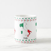 イタリアの地図の中に描かれたイタリアの旗 - お土産コレクション コーヒーマグカップ (中央)