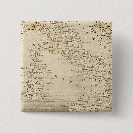 イタリアの地図はアーロウスミスによる 缶バッジ (正面)
