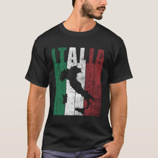 イタリアの地図イタリアイタリアン国旗の祖先伝統ディ Tシャツ