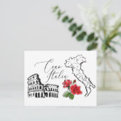 *~*イタリアの地図チャオ・イタリアイタリアン語 ポストカード (スタンド正面)