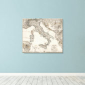 イタリアの地図バイスティエラー キャンバスプリント (インサイチュ (ウッドフロア))