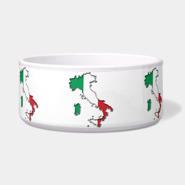イタリアの地図ペットボウル ボウル (正面)