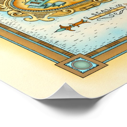 "イタリアの地図" "イタリアの地図" ポスター (角)