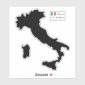 イタリアの地図 シール (シート)