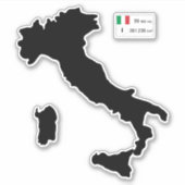 イタリアの地図 シール (正面)