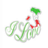 イタリアの地図 シール (正面)