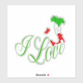 イタリアの地図 シール (シート)