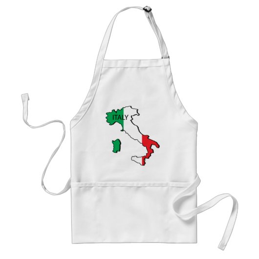 イタリアの地図 スタンダードエプロン (正面)