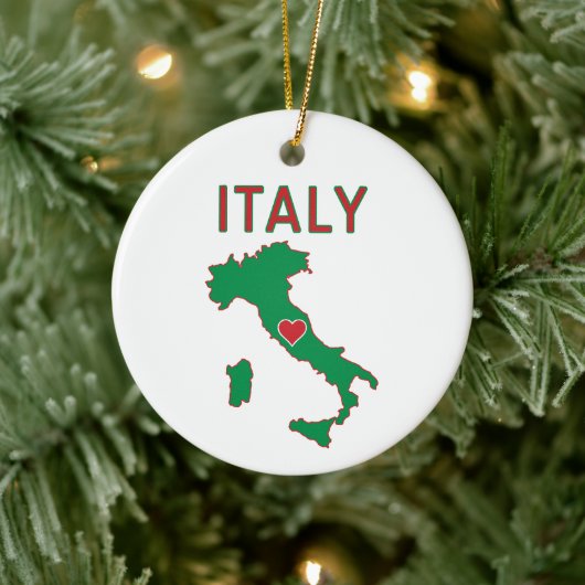 イタリアの地図 セラミックオーナメント (ツリー)
