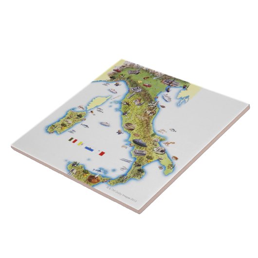 イタリアの地図 タイル (側面)