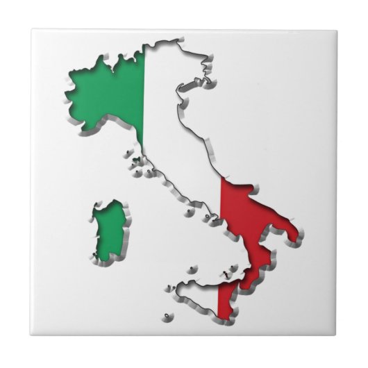 イタリアの地図 タイル (正面)