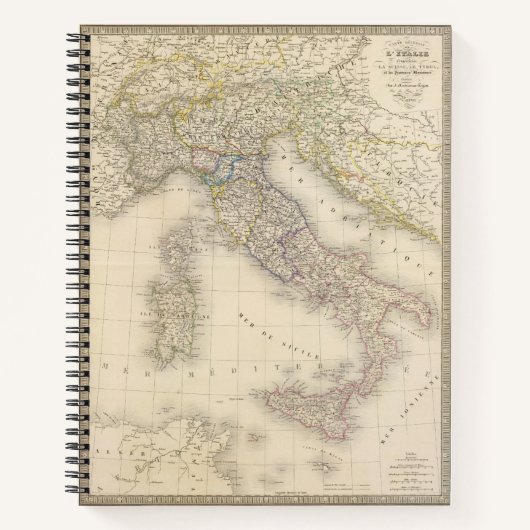 イタリアの地図 ノートブック (正面)