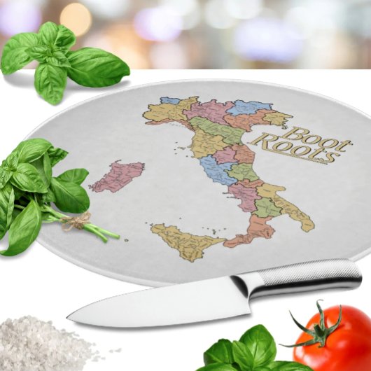 イタリアの地図「ブーツの根っこ」 カッティングボード