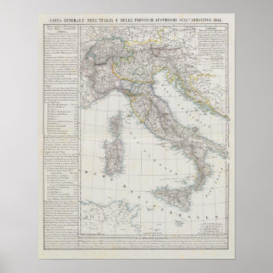 イタリアの地図 ポスター