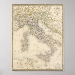 イタリアの地図 ポスター