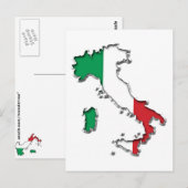 イタリアの地図 ポストカード (正面/裏面)