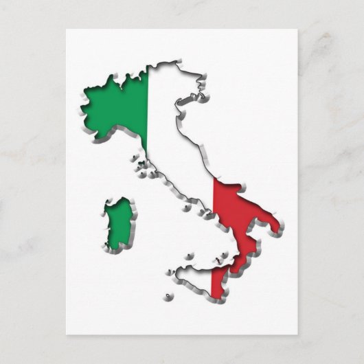 イタリアの地図 ポストカード (正面)