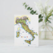 イタリアの地図 ポストカード (スタンド正面)