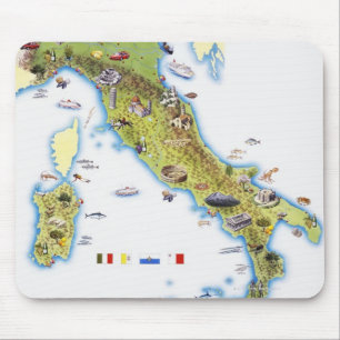 イタリアの地図 マウスパッド