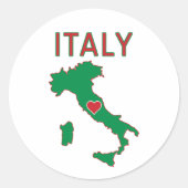 イタリアの地図 ラウンドシール (正面)