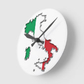 イタリアの地図 ラウンド壁時計 (傾斜)