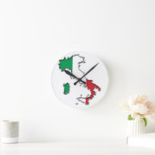 イタリアの地図 ラウンド壁時計 (ホーム)