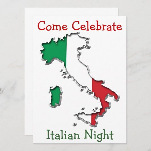 イタリアの地図 招待状 (正面/裏面)