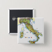 イタリアの地図 缶バッジ (正面&裏面)