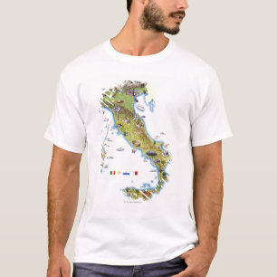 イタリアの地図 Tシャツ