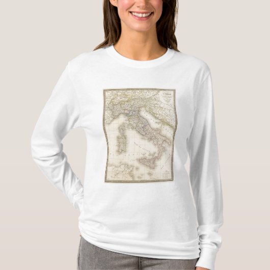 イタリアの地図 Tシャツ (正面)