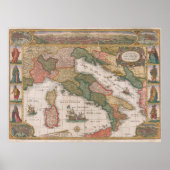 イタリアの地図by Cornelis II Danckerts 1640 ポスター (正面)
