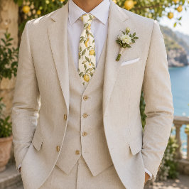 イタリアの夏の結婚式にふさわしい柑橘園 ネクタイ