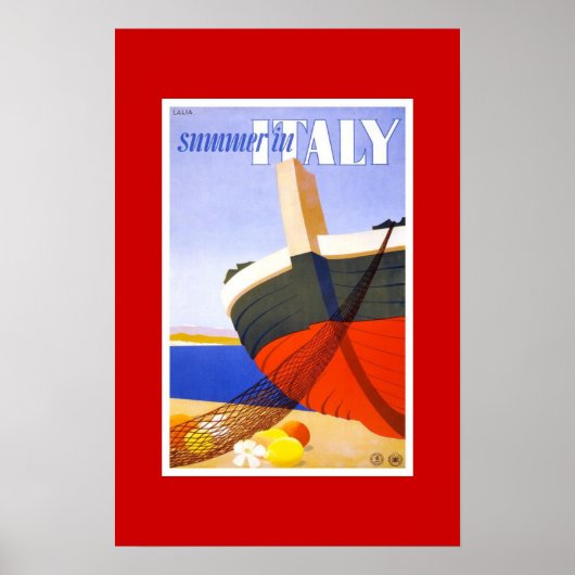 イタリアの夏 ビンテージ旅行ポスター ポスター (正面)