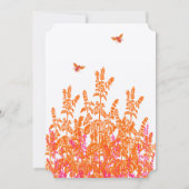 イタリアの夕焼け オレンジ ピンク ワイルドフラワー ビー ウェディング 招待状 (裏面)