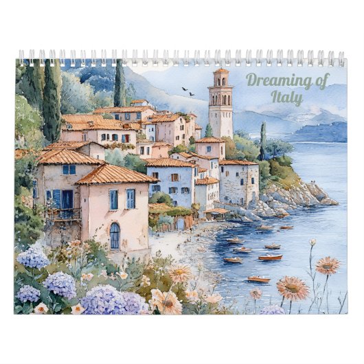 イタリアの夢 | 2026 水彩画風景 カレンダー (カバー)