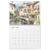 イタリアの夢 | 2026 水彩画風景 カレンダー (3月 2027)