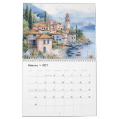 イタリアの夢 | 2026 水彩画風景 カレンダー (2月 2027)