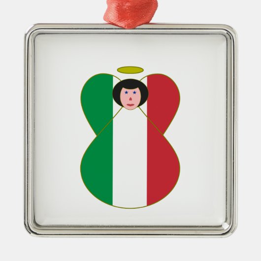 イタリアの天使の旗 メタルオーナメント (正面)