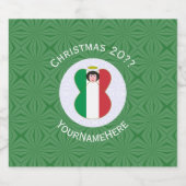 イタリアの天使クリスマスフラグ パーソナライズ  スパークリングワインラベル (シングルラベル)