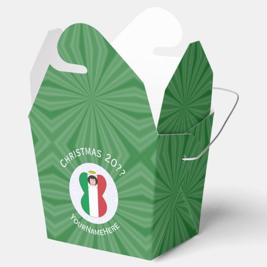イタリアの天使クリスマスフラグ パーソナライズ フェイバーボックス (オープン)