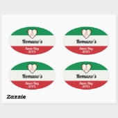 イタリアの家族のための特製ソースの日ラベル 楕円形シール (シート)