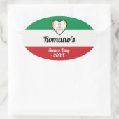 イタリアの家族のための特製ソースの日ラベル 楕円形シール (バッグ)