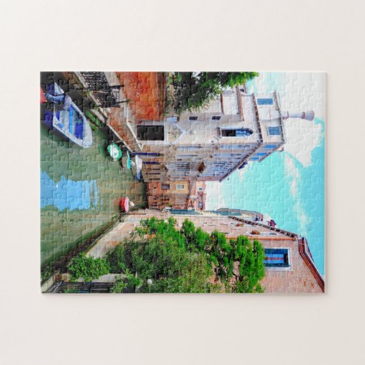 イタリアの平和なイタリアンヴェネツィア運河 ジグソーパズル (横)