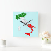 イタリアの平方クロックの地図。 スクエア壁時計 (ホーム)