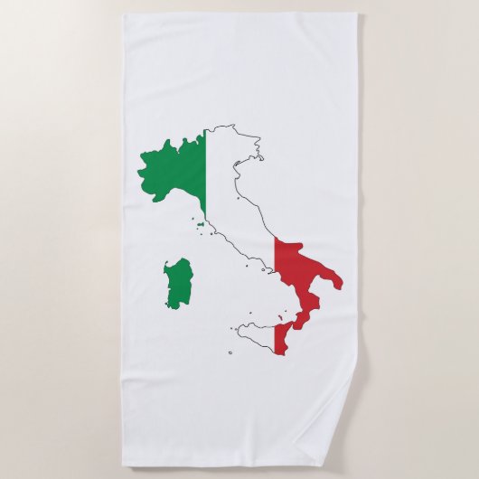 イタリアの形 ビーチタオル (正面)