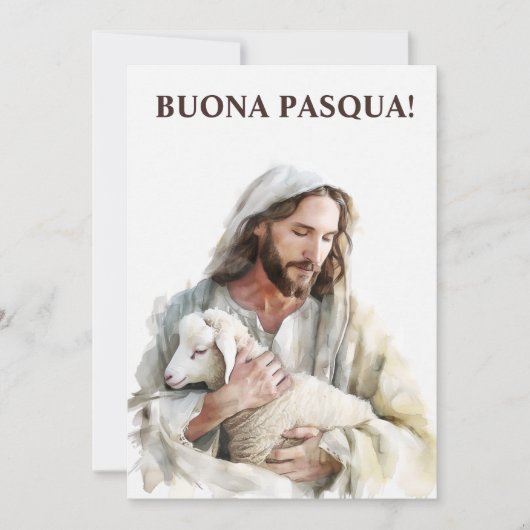 イタリアの復活祭 カトリック教の「ブオナ・パスカ」 イエス シーズンカード (正面)
