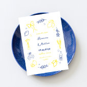 イタリアの手描きレモンフレームウェディング セーブザデート