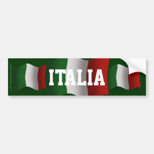 イタリアの振る旗 バンパーステッカー